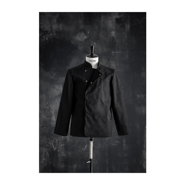 Basic koksbuis heren lange mouw met drukknopen wit