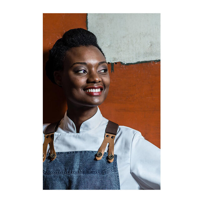 Basic koksbuis dames lange mouw met drukknopen zwart