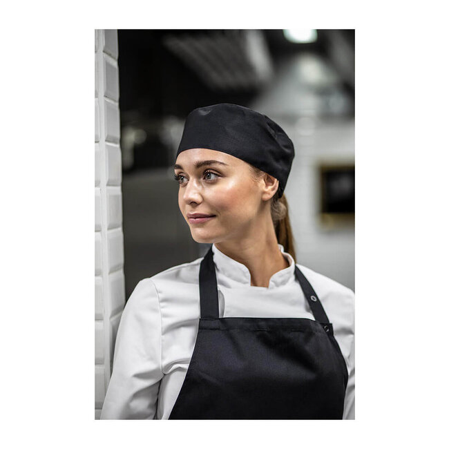 Basic koksbuis dames lange mouw met drukknopen zwart