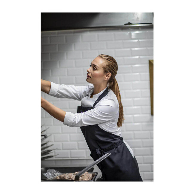 Basic koksbuis dames lange mouw met drukknopen wit