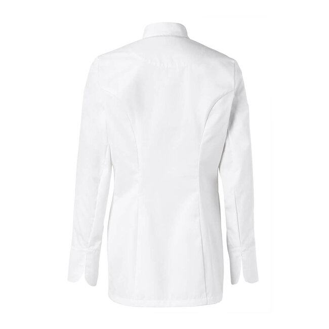 Premium koksbuis dames lange mouw getailleerd wit