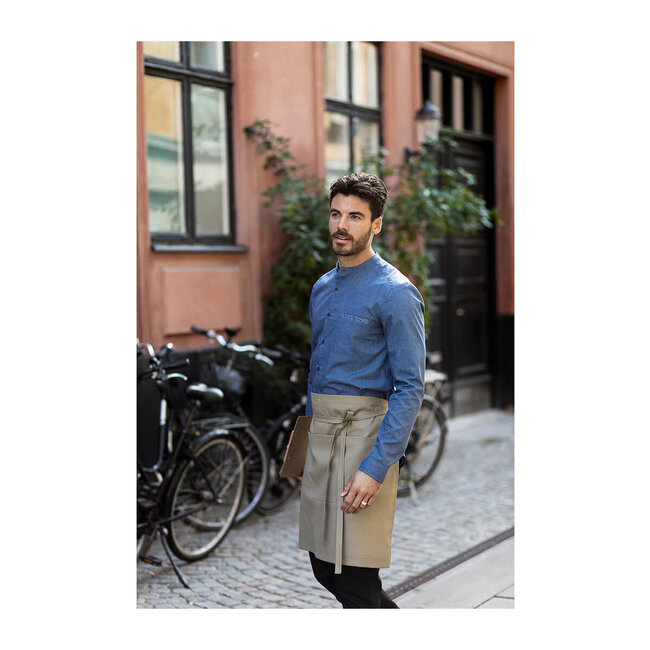 Premium sloof kort unisex met dubbele zak licht olijfgroen