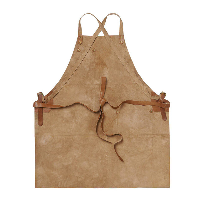 Premium schort unisex lang leer bruin