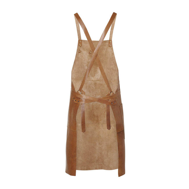 Premium schort unisex lang leer bruin