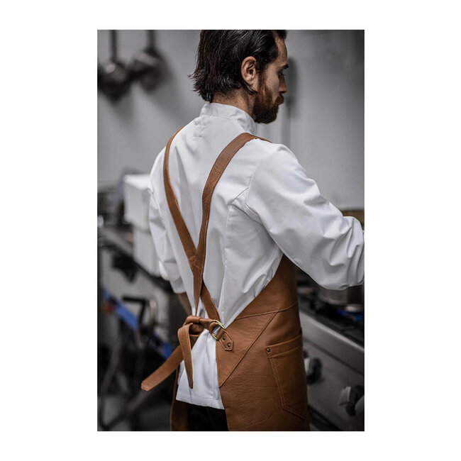 Premium schort unisex lang leer bruin