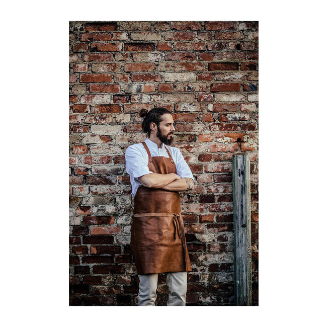 Premium schort unisex lang leer bruin