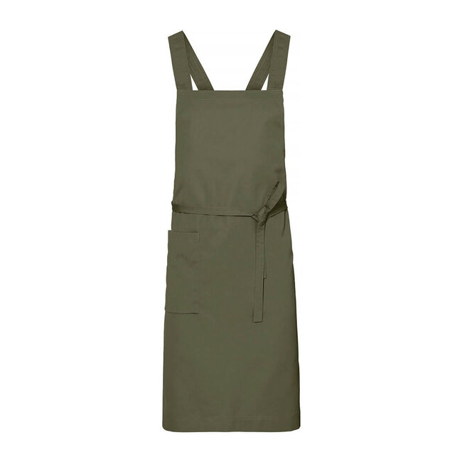 Premium schort unisex lang supportive denim olijfgroen