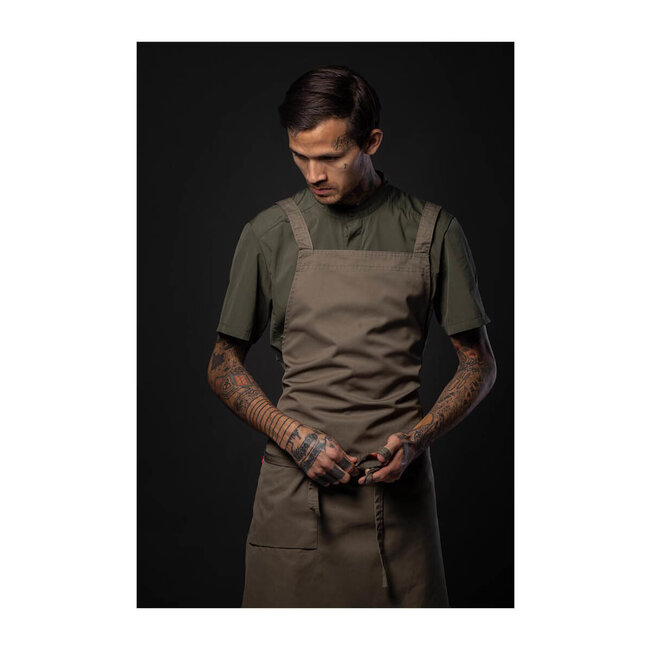 Premium schort unisex lang supportive denim olijfgroen