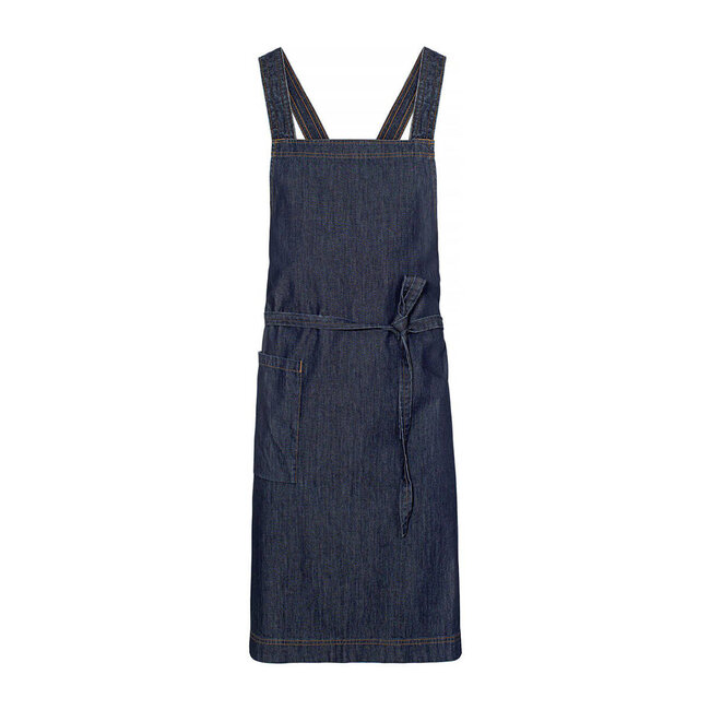 Premium schort unisex lang supportive denim donkerblauw