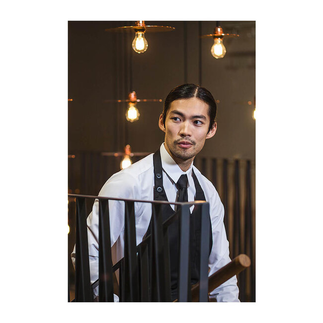 Premium sommelierschort unisex lang zwart