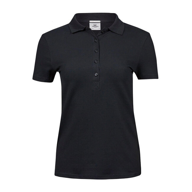 Premium polo Tee Jays korte mouw dames zwart
