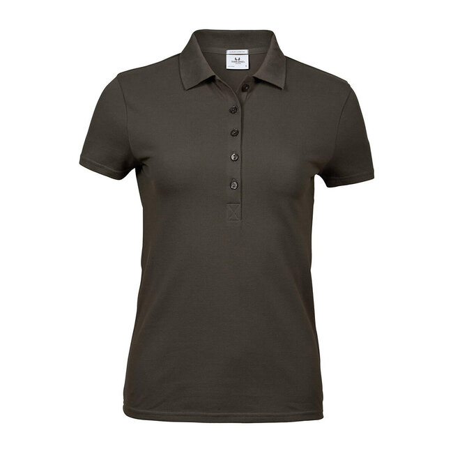 Premium polo Tee Jays korte mouw dames olijfgroen