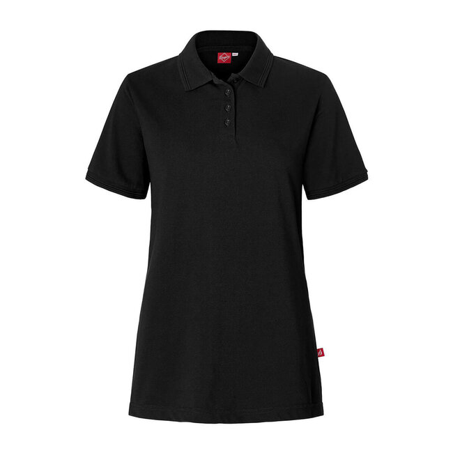 Segers Basic polo getailleerd korte mouw dames zwart