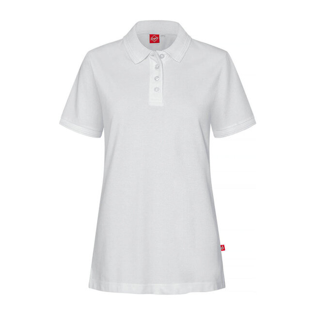 Segers Basic polo getailleerd korte mouw dames wit