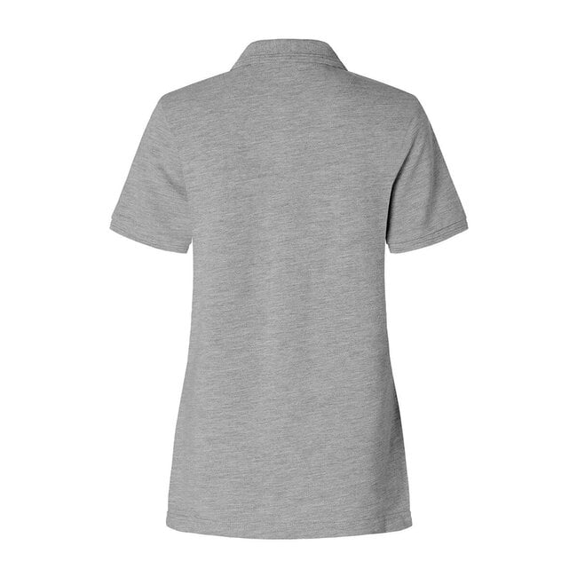 Basic polo getailleerd korte mouw dames grijs