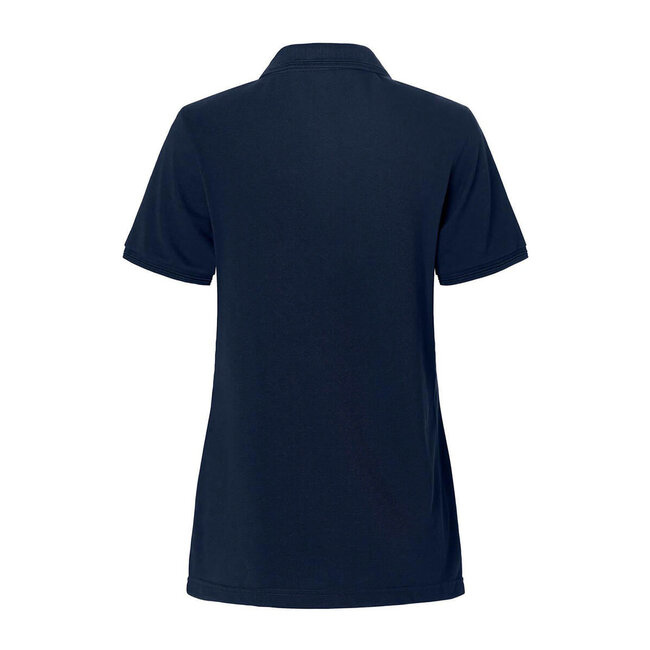 Basic polo getailleerd korte mouw dames navy-blauw