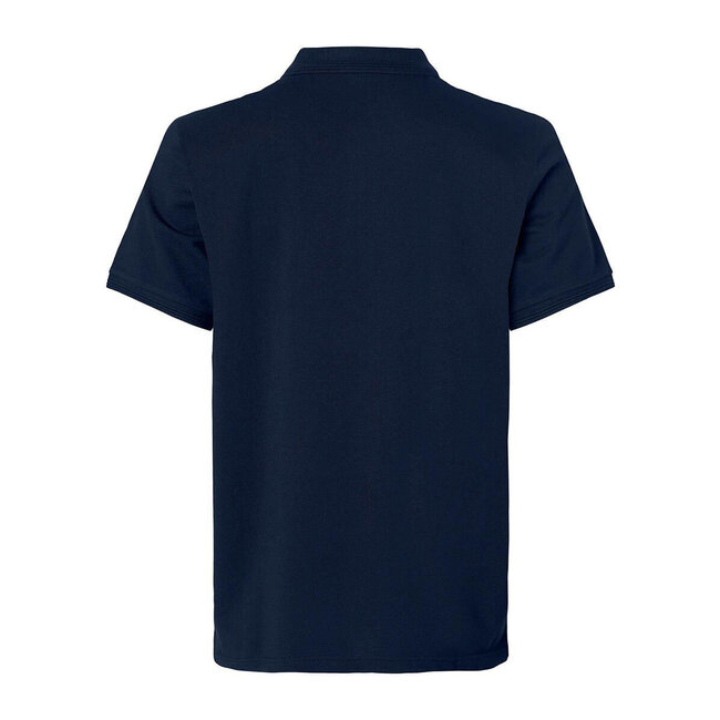 Basic polo getailleerd korte mouw heren navy-blauw