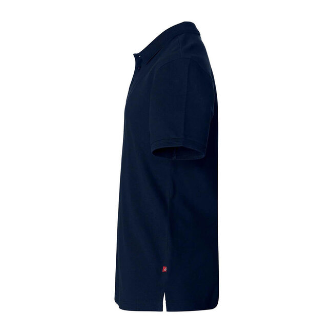 Basic polo getailleerd korte mouw heren navy-blauw