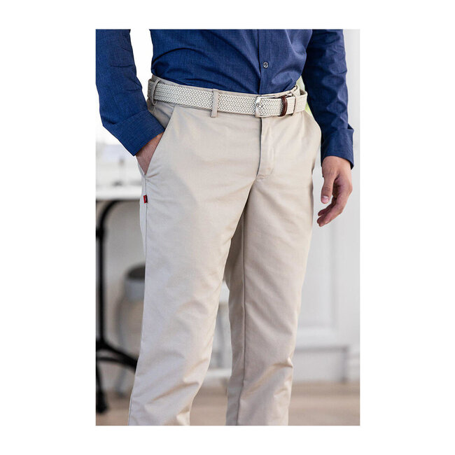Basic broek stretch heren beige
