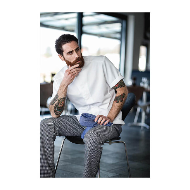 Basic broek heren pepita zwart