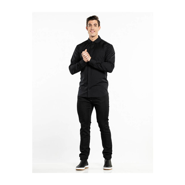 Premium overhemd stretch heren zwart