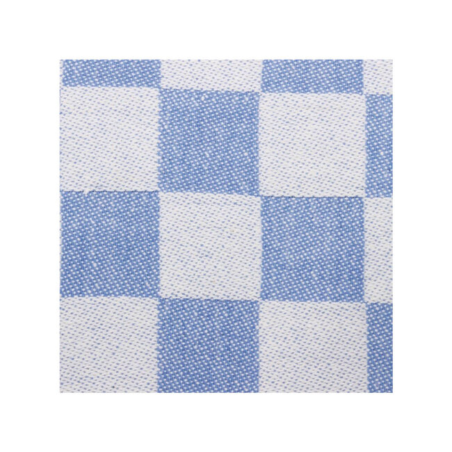 Basic Theedoek geblokt blauw wit