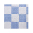 Basic Theedoek geblokt blauw wit