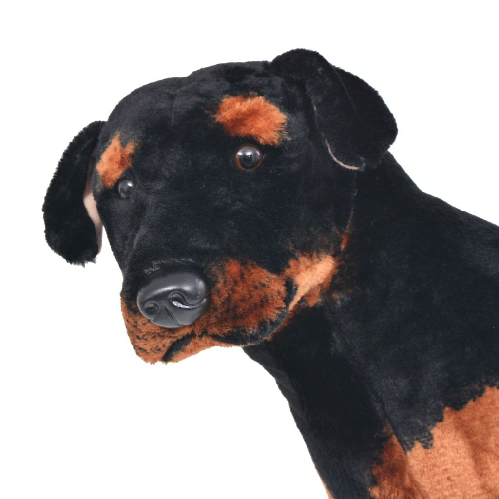 Jouet En Peluche Chien De Race Rottweiler Marron Et Noir Xxl