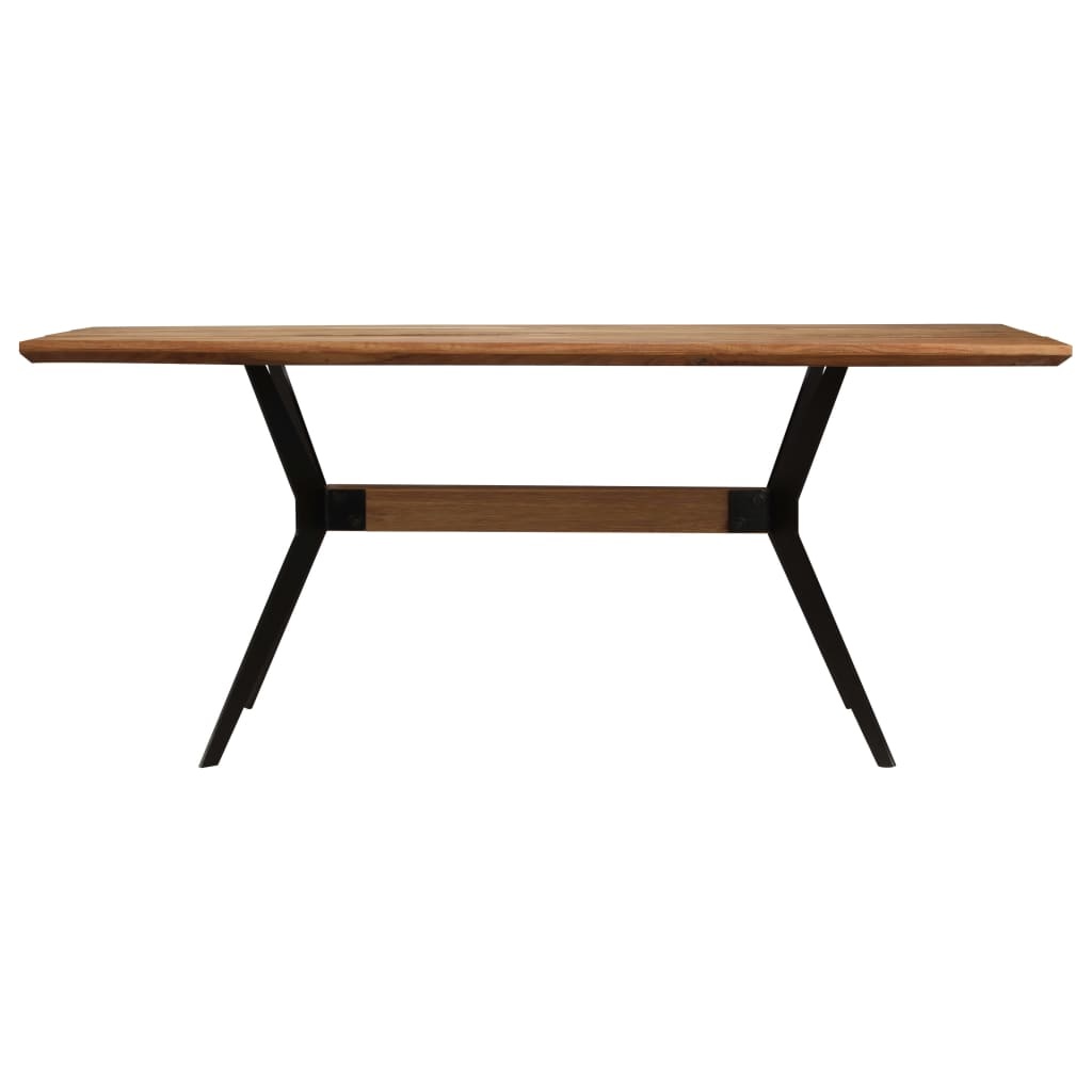 Table De Salle à Manger Bois Dacacia Et Acier 180x90x76 Cm