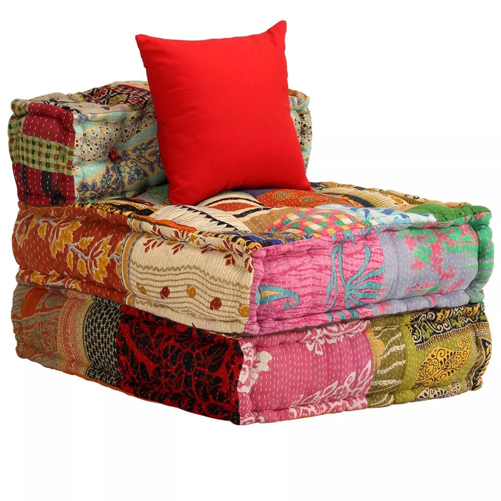 Canape Lit Modulaire A 3 Places Tissu Patchwork Zahke Ch