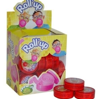 Lutti Lutti Roll Up Kauwgom Aardbei Rood -Doos 24 Stuks