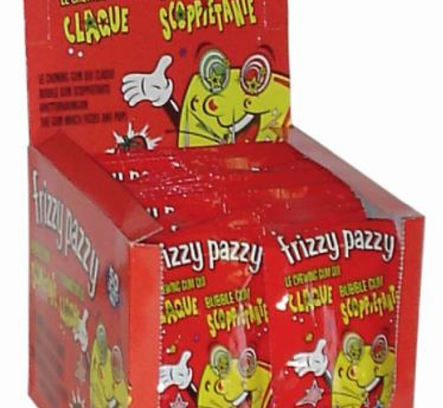 Knetter Kauwgom Aardbei Frizzy Pazzy -Doos 50 Stuks
