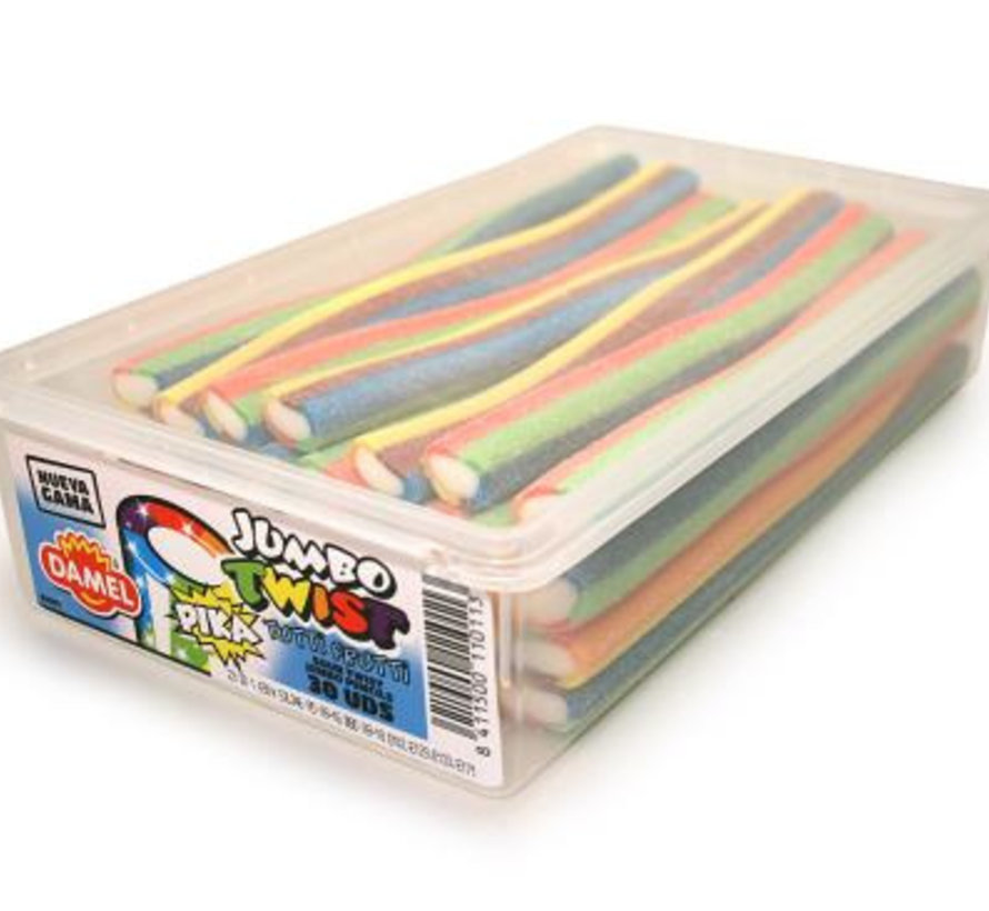 Jumbo Sour Twist Regenboog  Doos 30 Stuks Damel