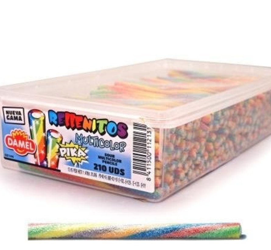 Pika Rellenito Zure Regenboog Sticks Doos 210 Stuks Damel