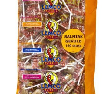 Lemco Salmiak Lollies Zak 150 Stuks