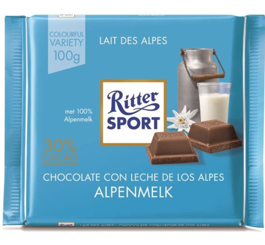 Ritter Sport Alpine Milk Chocolade Doos 12X 100 Gram