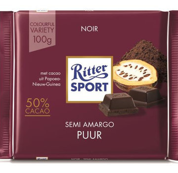 Ritter Sport Ritter Sport Dark Chocolate 50% Doos 12 X 100Gr