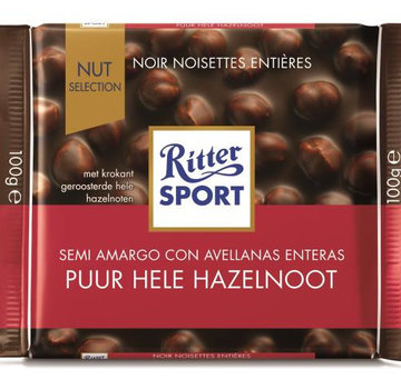 Ritter Sport Ritter Sport Dark Whole Hazelnuts  Doos 10X 100Gr