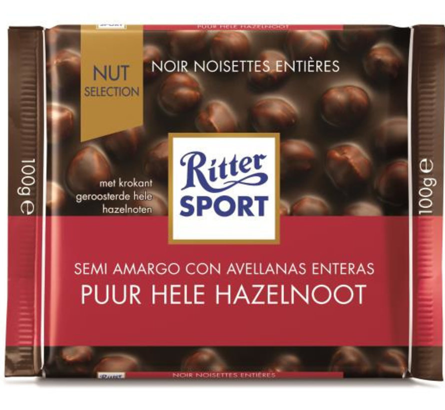 Ritter Sport Dark Whole Hazelnuts  Doos 10X 100Gr