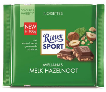 Ritter Sport Ritter Sport Melk  Gebr. Hazelnoot  Doos 12X  100Gr