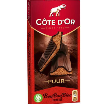 Côte d'OR Bonbonbloc PUUR Praline -Doos 15 Stuks