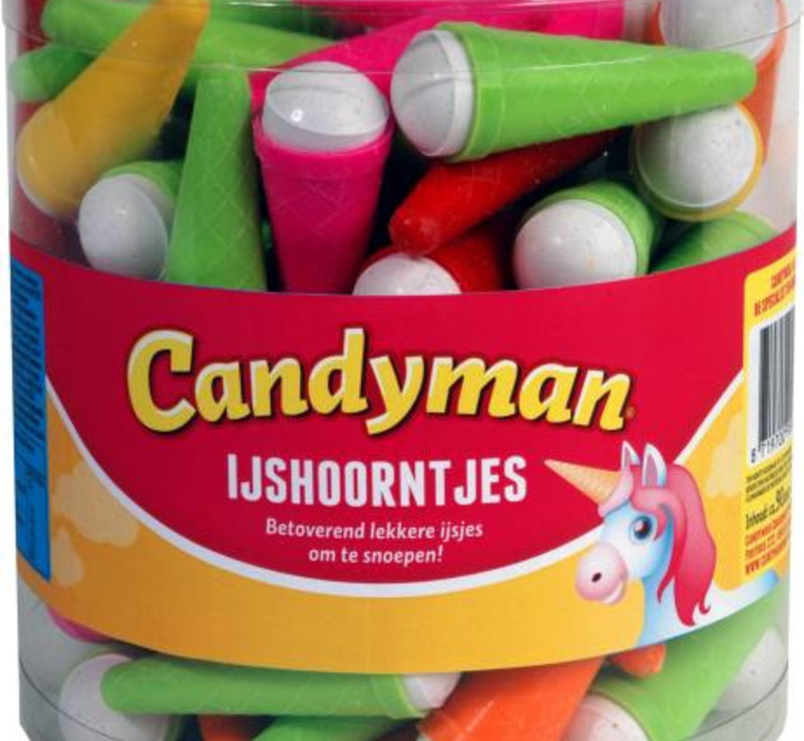 Candyman Ijshoorntjes -Silo 90 Stuks