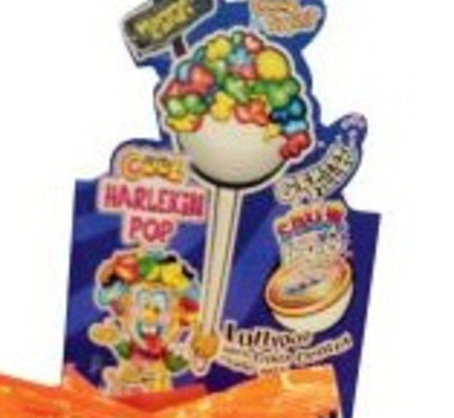 Cool Harlekin Pop Gum Fizzy Filled Doos 15 Stuks