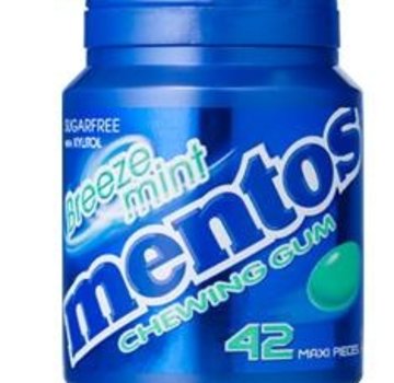 Mentos Suikervrije Breeze Mint Gum -6 potjes