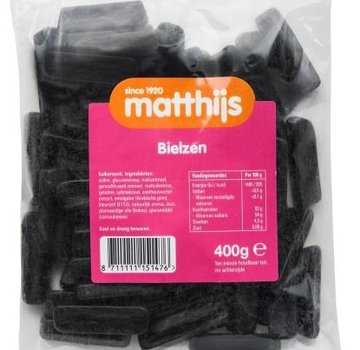 Matthijs snoep Bielzen Drop 400 gram -Doos 20 stuks