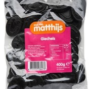 Matthijs snoep Drop Giechels 400 gram -Doos 20 stuks