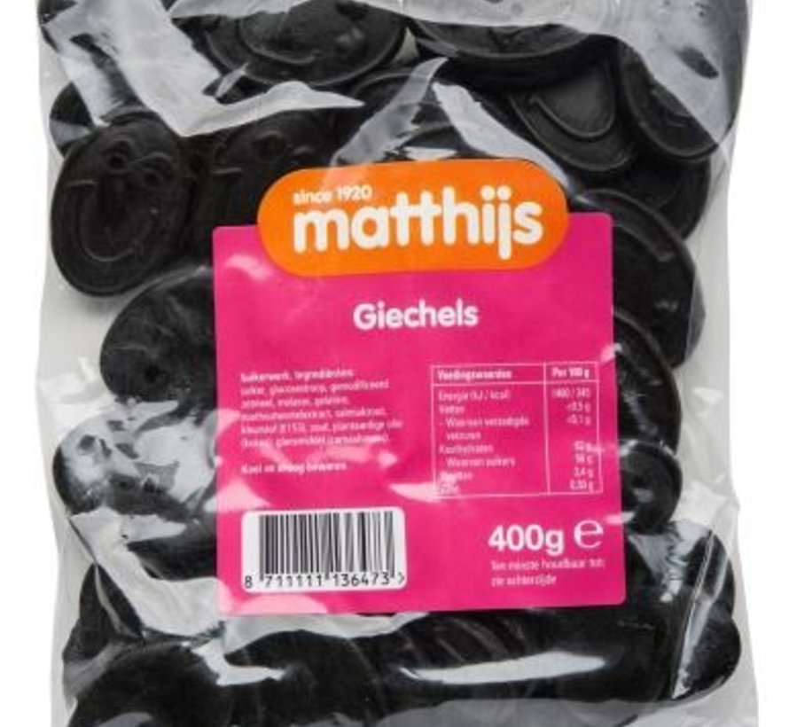 400gr Dropgiechels -Doos 20 stuks