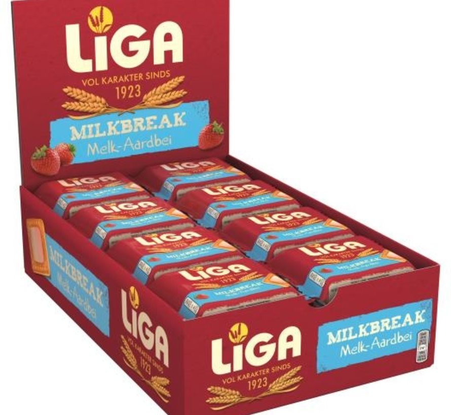 Liga Milkbreak Melk/Aardbei -Doos 24 stuks