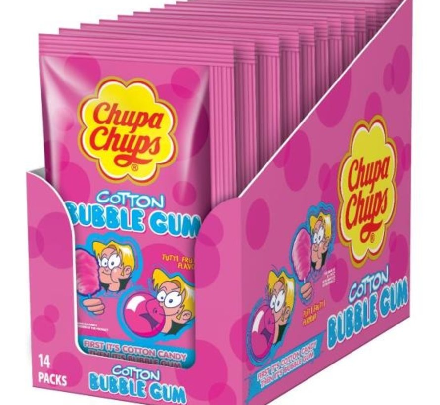 Chupa Chups Cotton Candy Gum- Doos 14x11 gram
