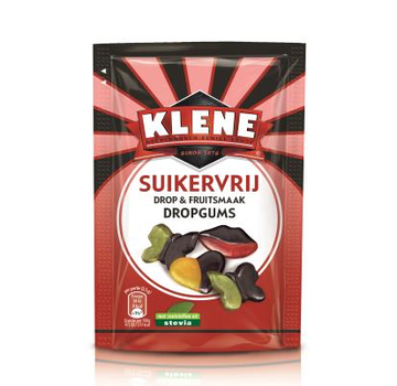 Klene Dropgums Suikervrij - 105 gram - Doos 12 stuks